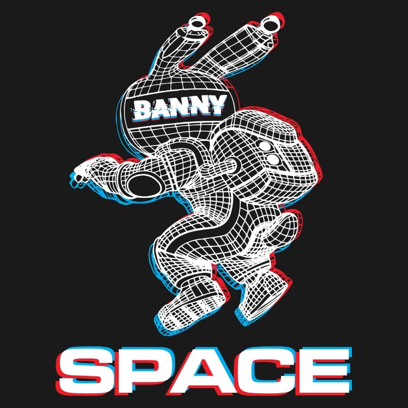 Lapin abstrait de l’espace avec effet 3D