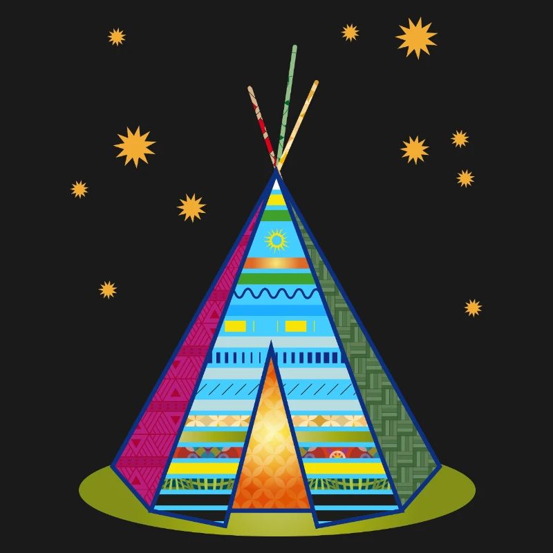 Colorful teepee tent – imaginative pattern