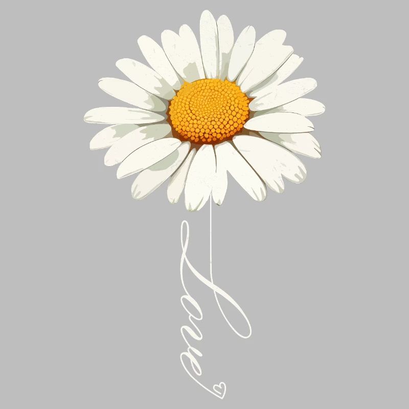 Gänseblümchenblume mit Liebe Skript