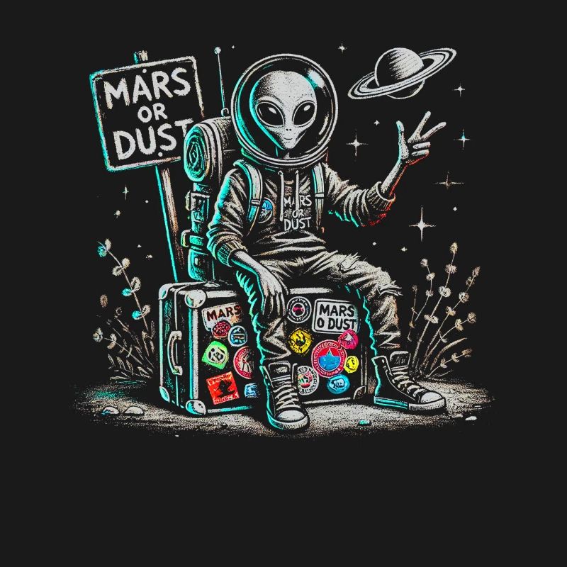 Alien Astronaut with Space Elements