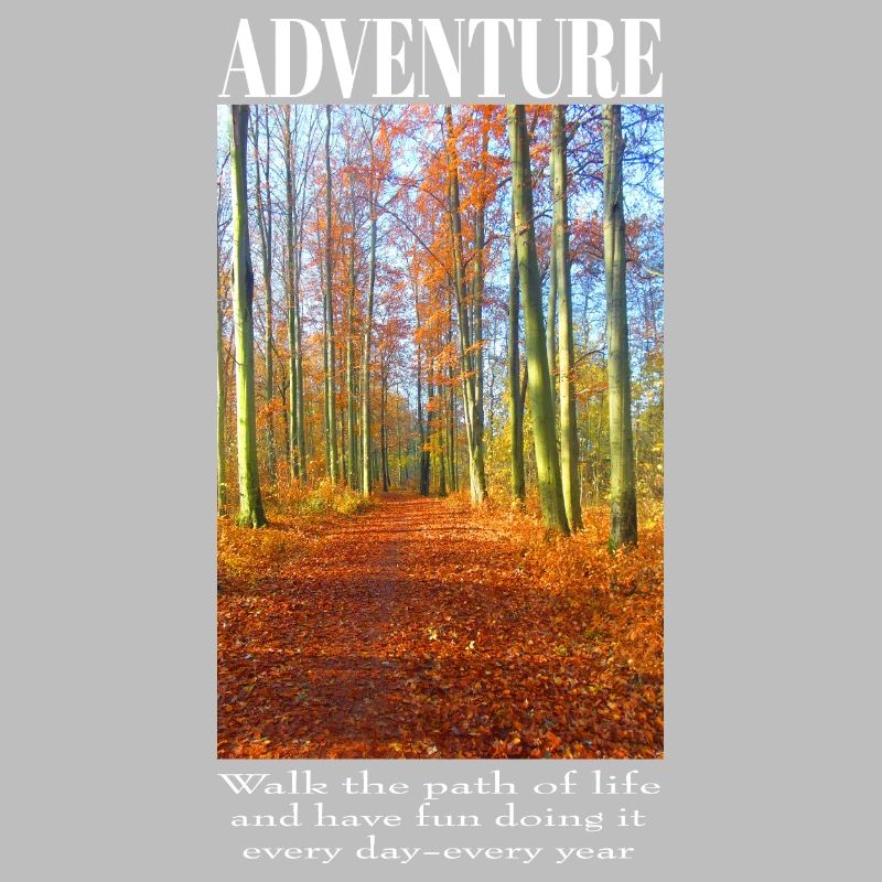 Herbstlicher Waldweg Wanderdesign
