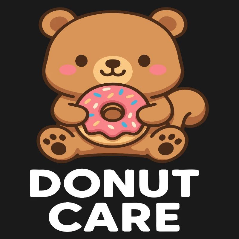 Cuddly bear with donut accessory