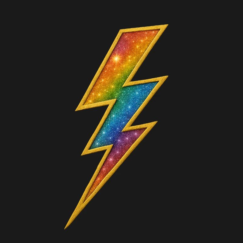 Rainbow Lightning with Gold Frame