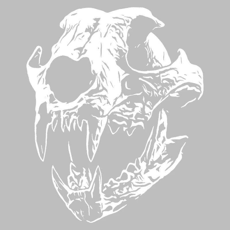 Smilodon skull with sharp teeth