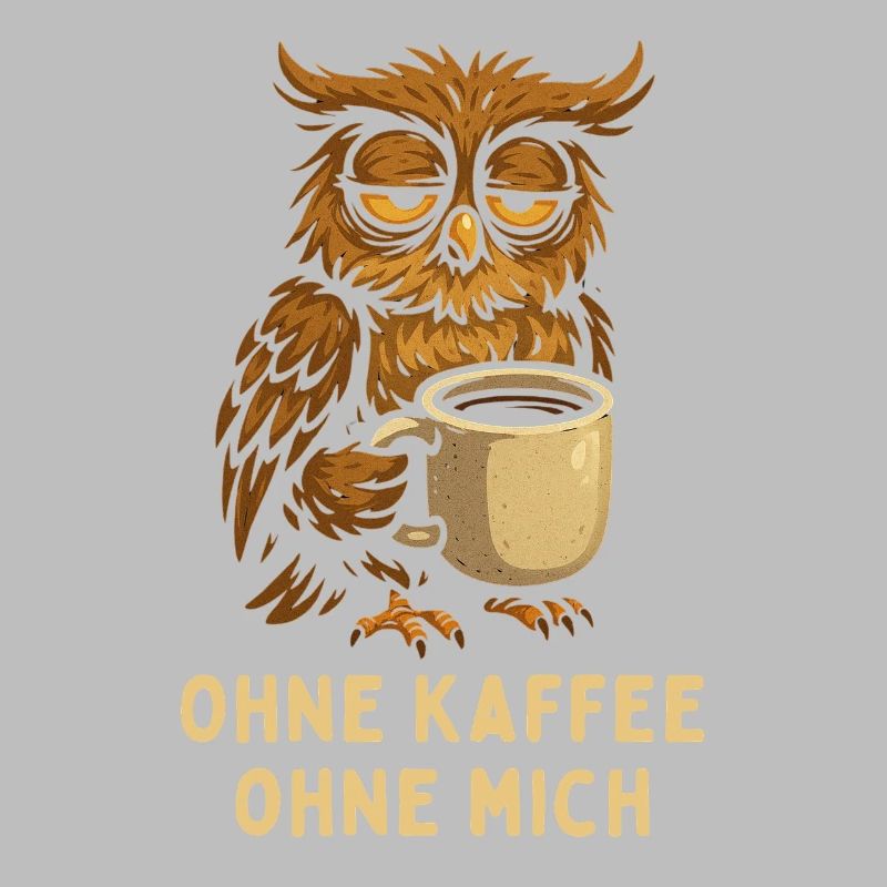 Nickernde Eule mit Kaffee