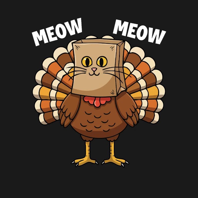 Dinde Chat Thanksgiving Récolte d’automne