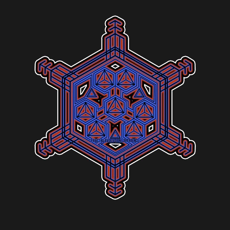 Expérience d’évolution fractale Motif hexagone étoile