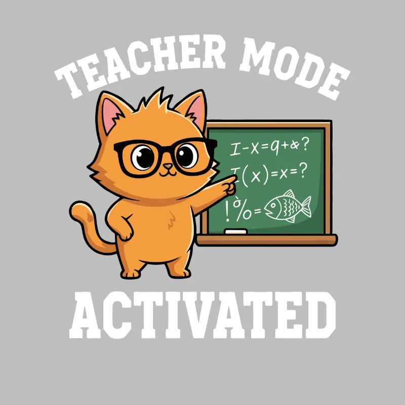 Mode professeur activé Chat enseignant Déclaration drôle