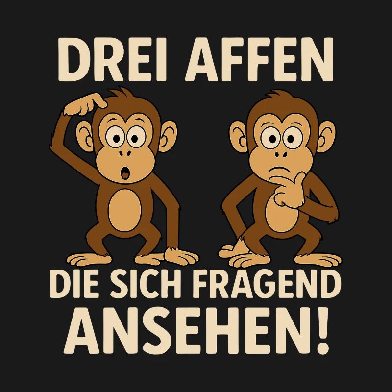 Three monkeys looking at each other questioningly 3 monkeys saying