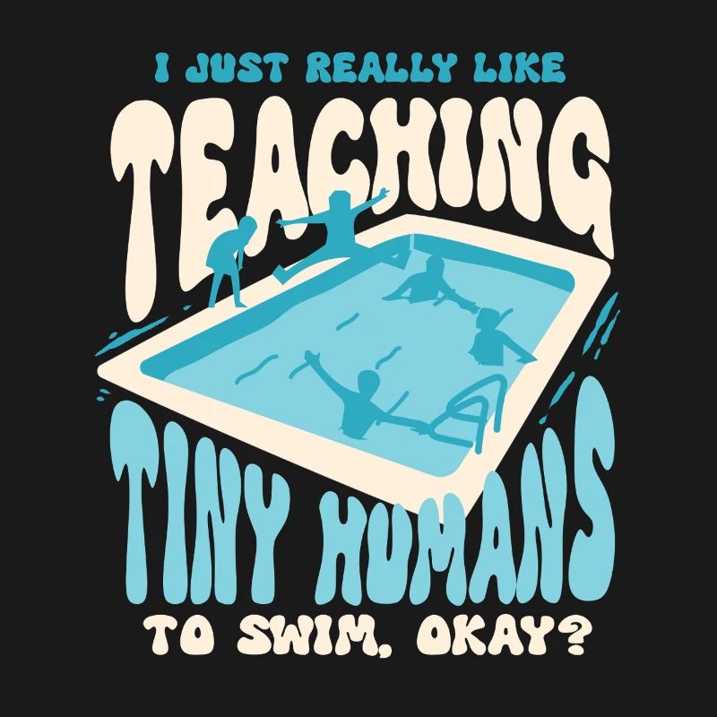 Swimming Instructor Teaching Tiny Humans To Swim