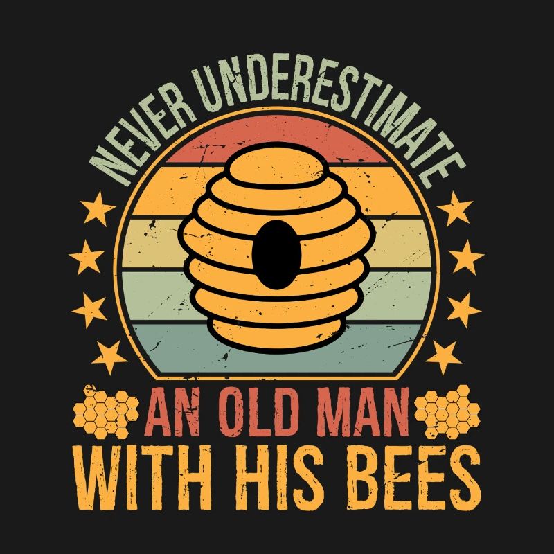 Apiary Bee Keeper an Old Man with His Bees Beekeep