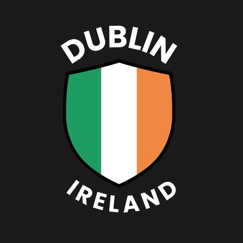 Dubliner Schild mit den Farben Irlands