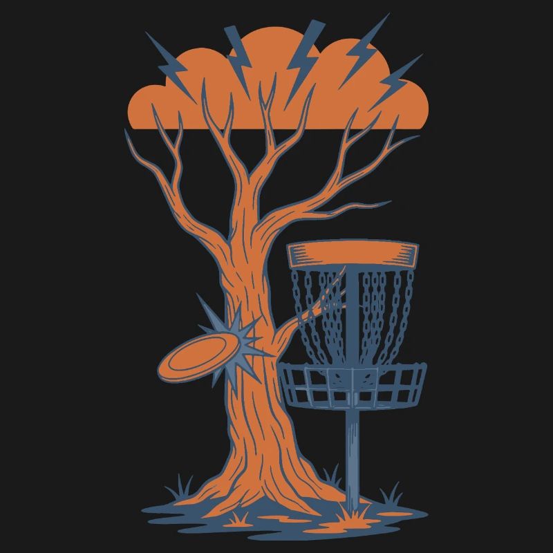 Disc Golf Tree trifft Flying Disc Basket Sturm
