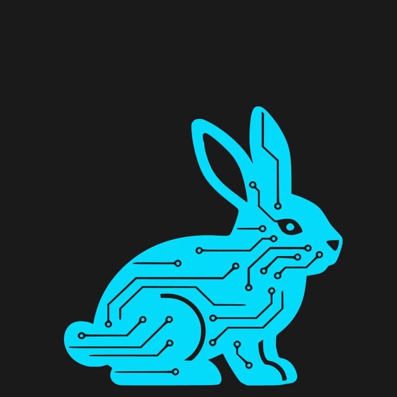 Cyber Rabbit Circuit Board Tech Vector