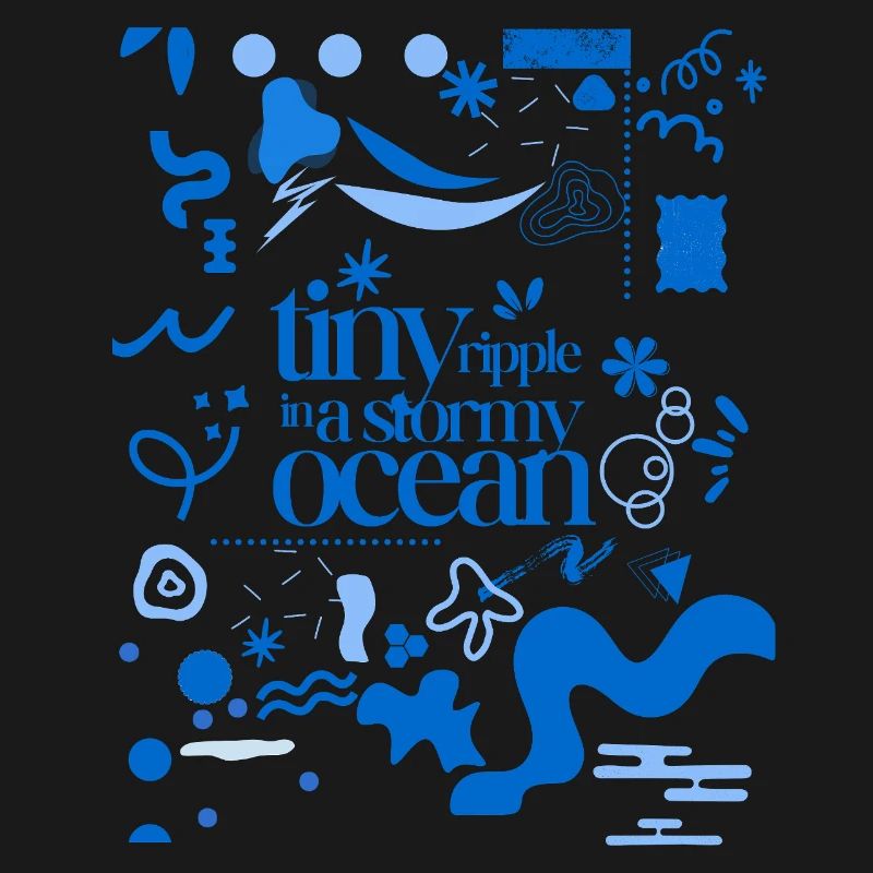Tiny ripple in a stormy ocean (busy pattern)