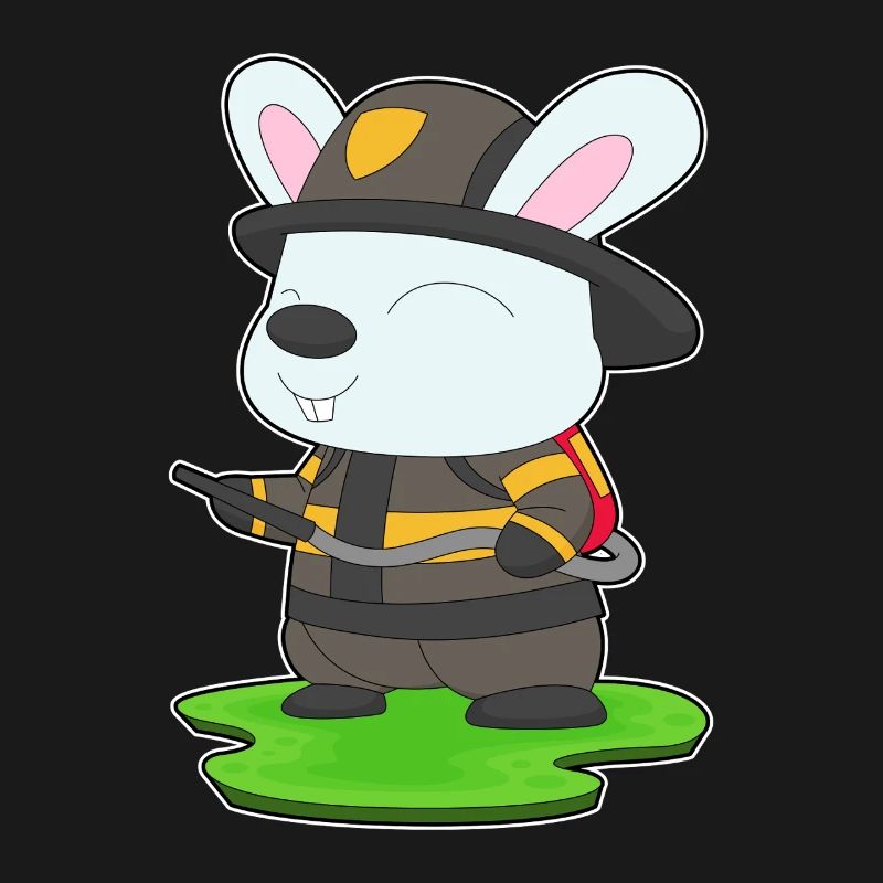 Rabbit Firefighter Fire Extinguisher Fire Brigade