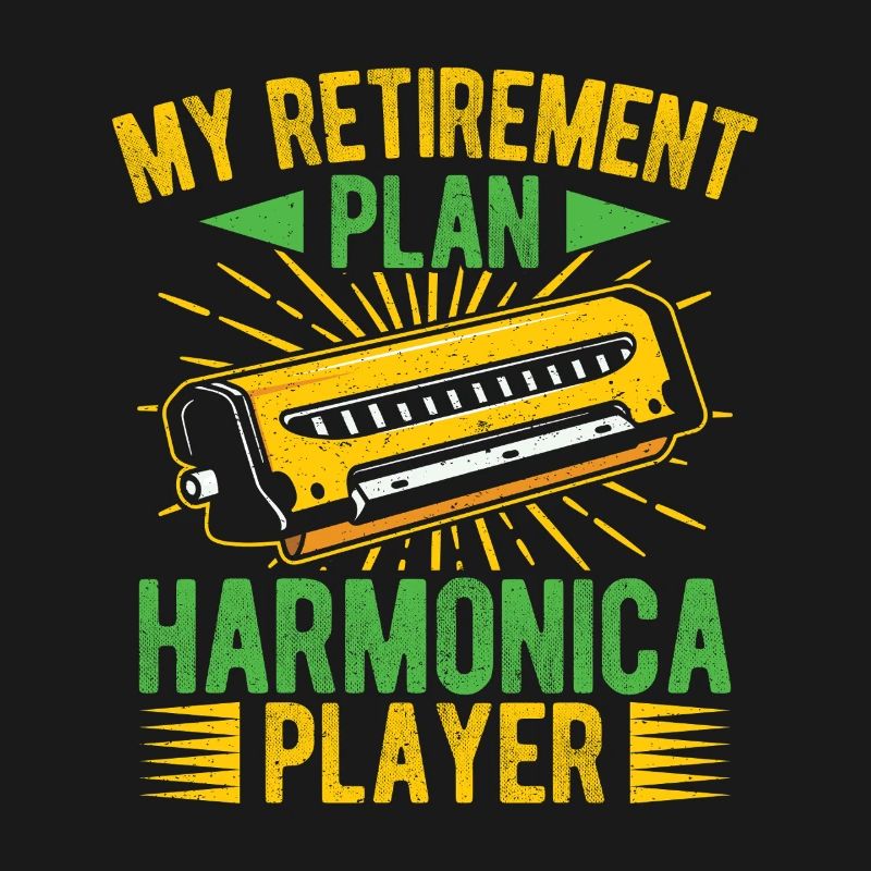 Funny Harmonica Player Retirement Plan Player