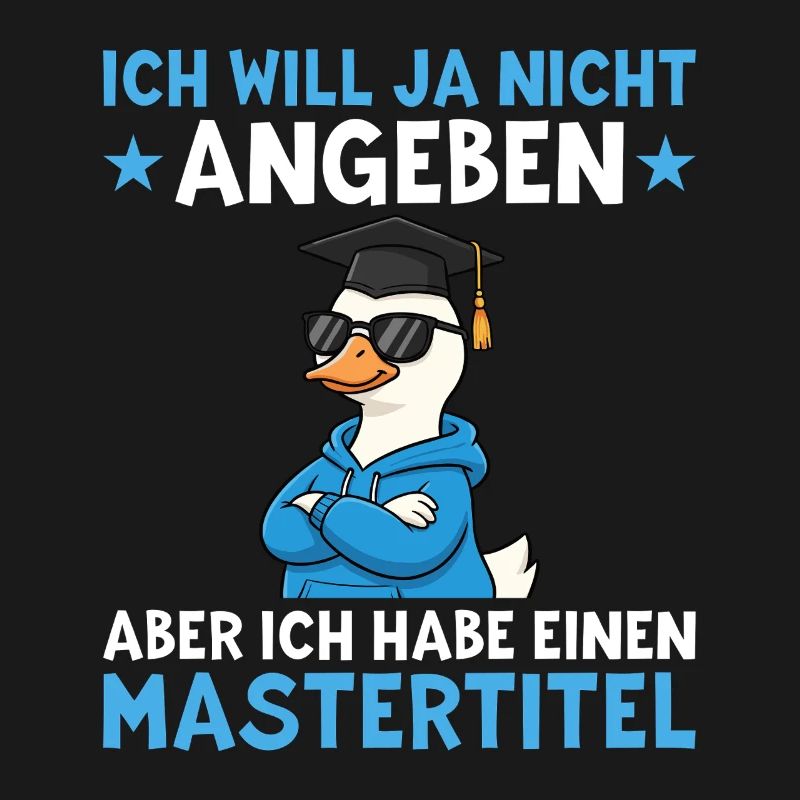 Mastertitel Gans mit Doktorhut Master Abschluss