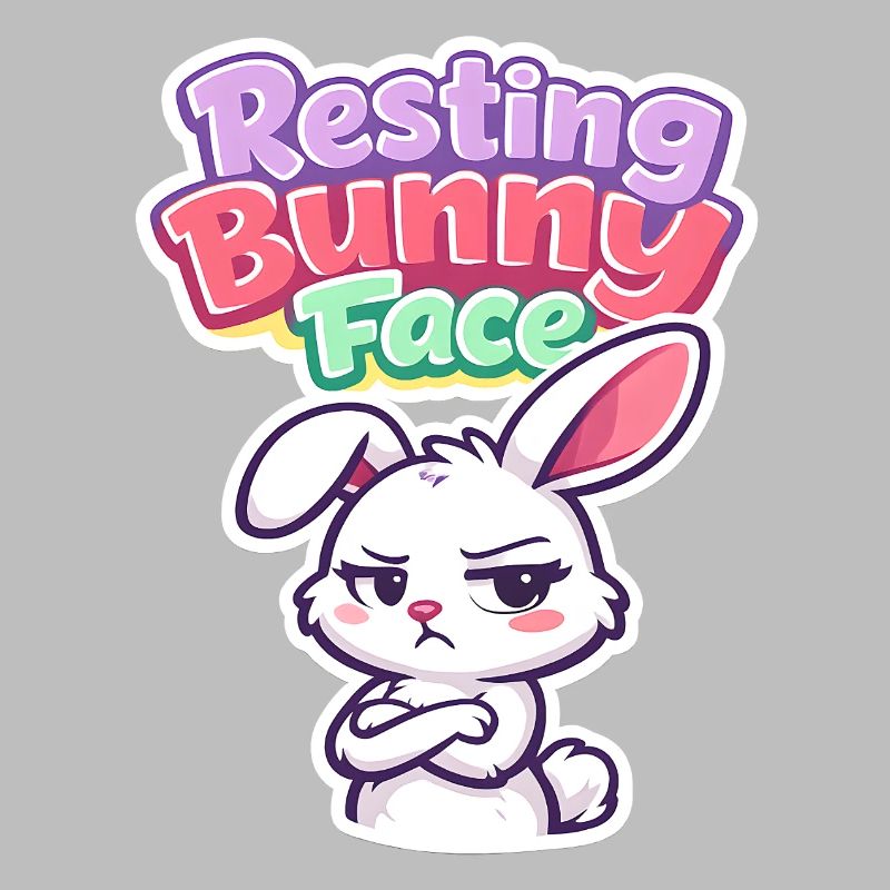 Resting Bunny Face Easter Saying Funny