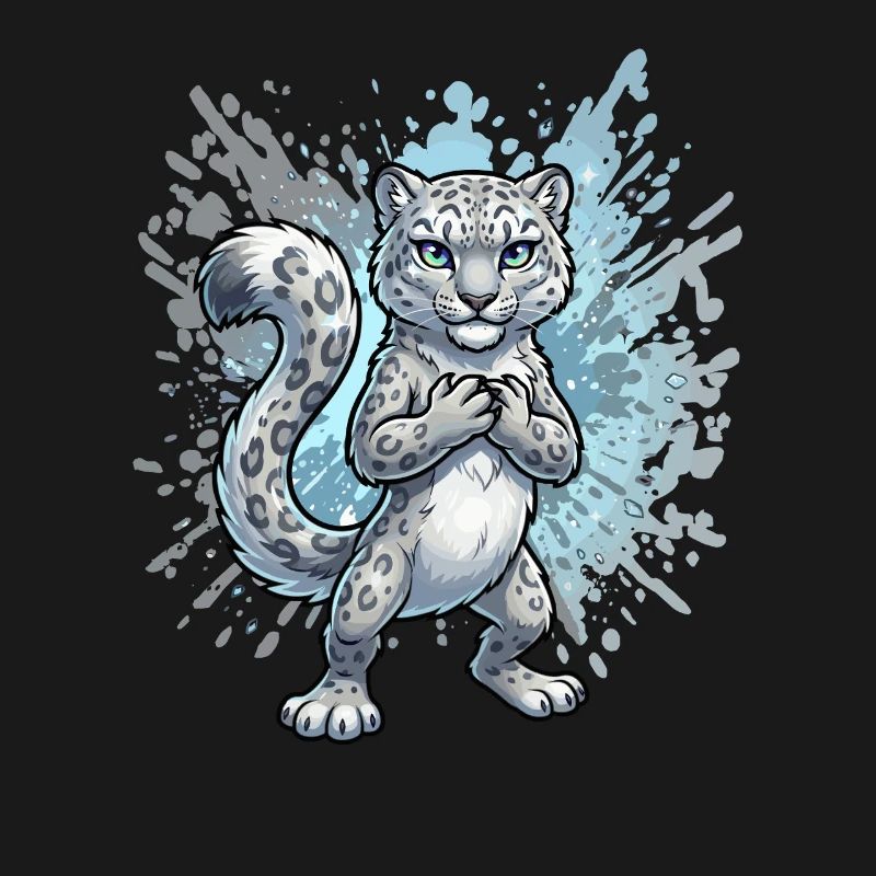 Schneeleopard Jungtier Splash