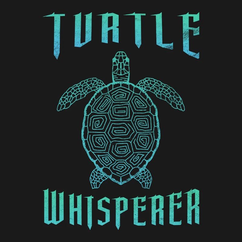 Turtle Whisperer Sea Turtle Teal Gradient Graphic