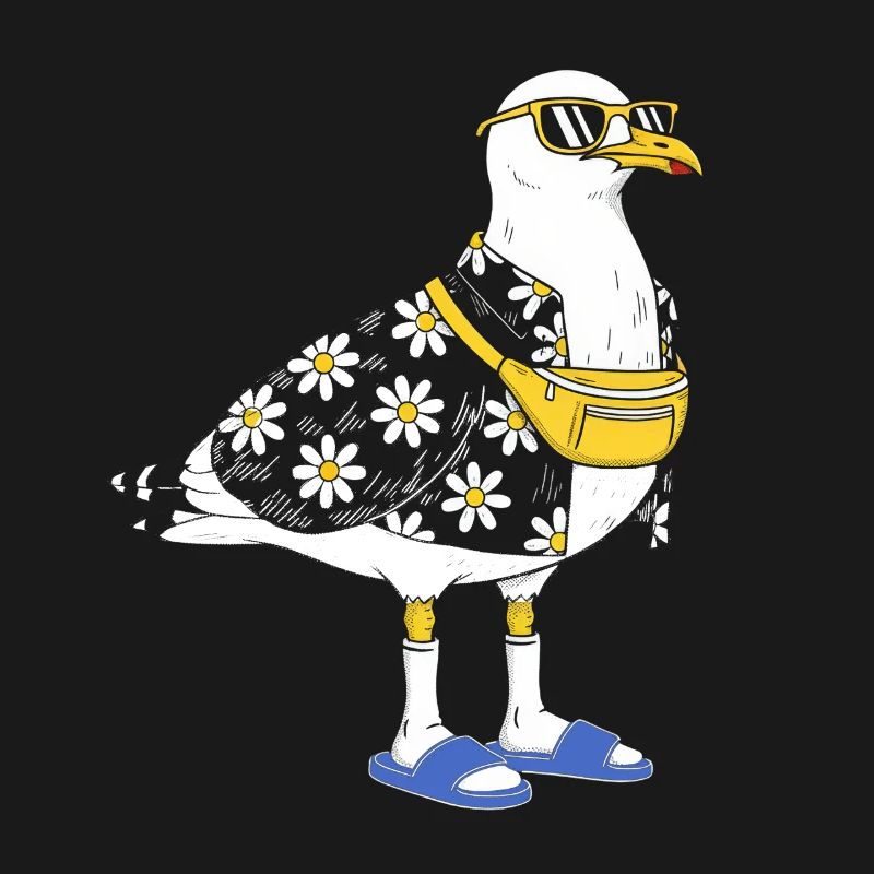 Gänseblümchen-Seemöwe im Sommerlook