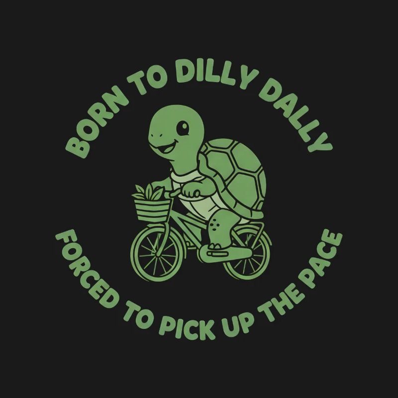 Turtle on Bicycle Decelerated Style