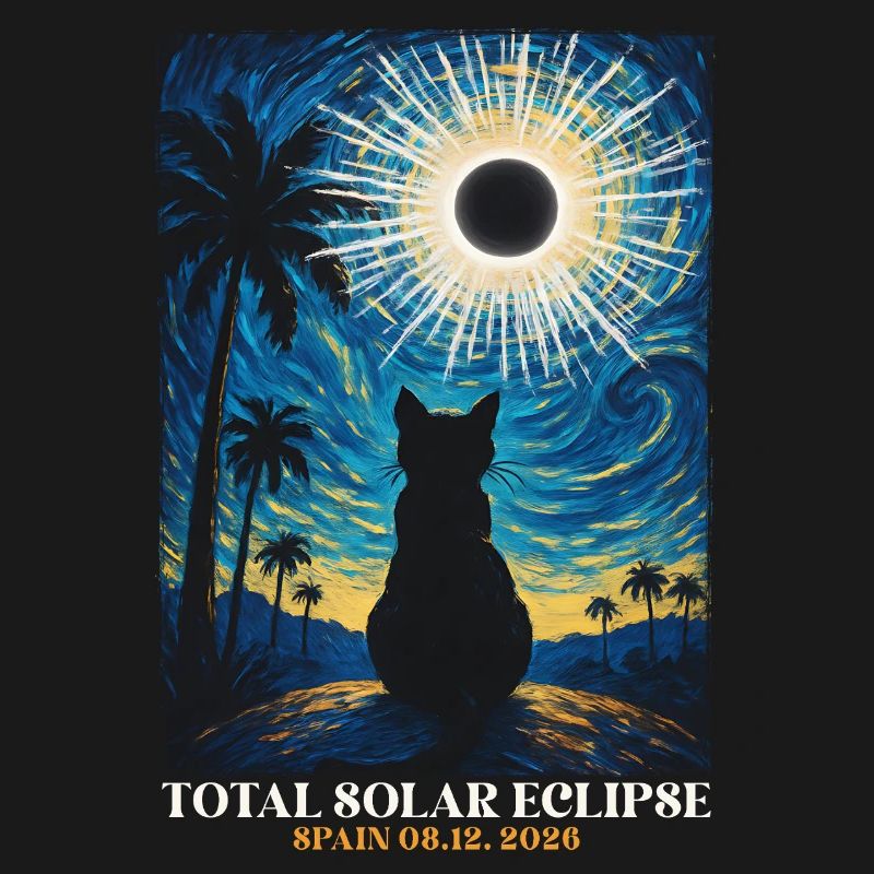 Total Solar Eclipse Van Gogh Style Spain 2026