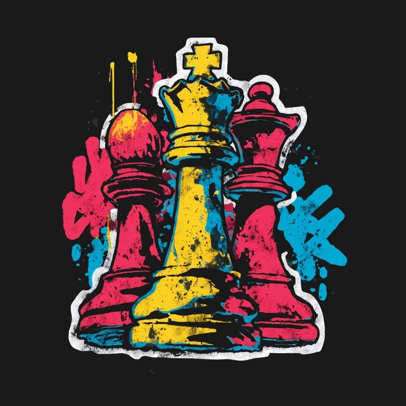 Cadeau de figurines graffiti d’échecs pour hommes
