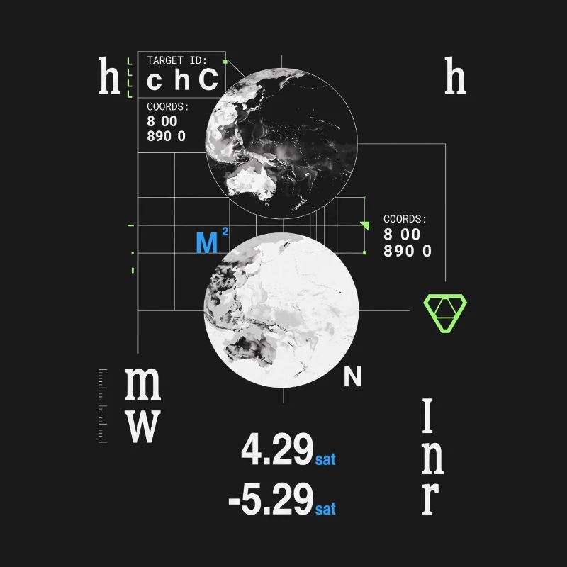 Futuristic HUD World Map Coordinates