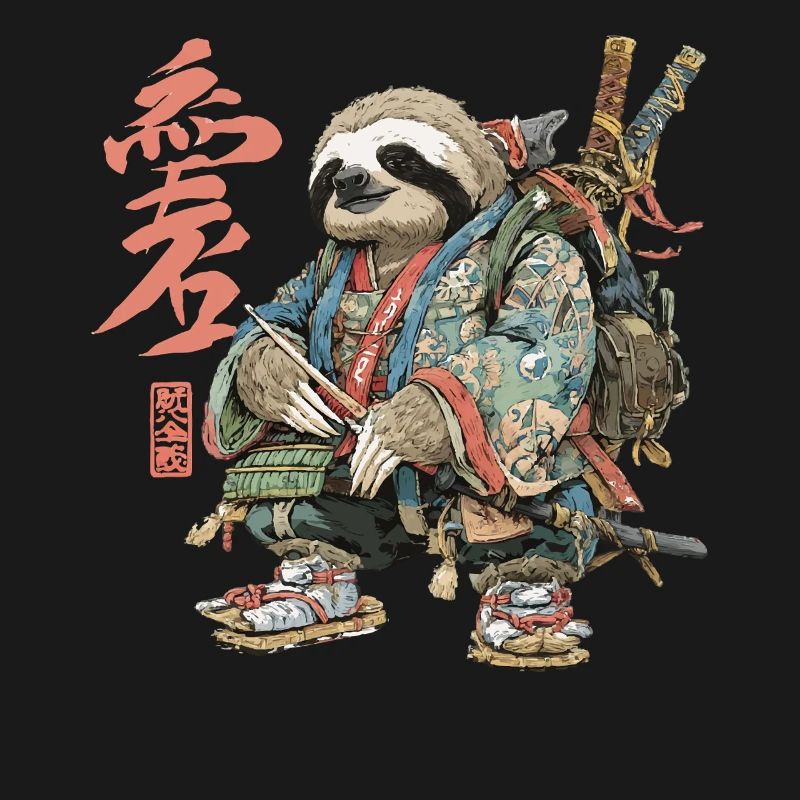 Sloth Samurai in Ukiyoe Armor