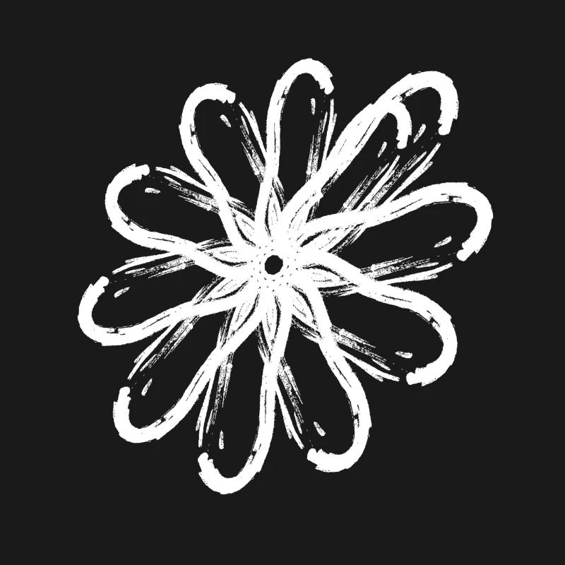 Pattern border effect flower white