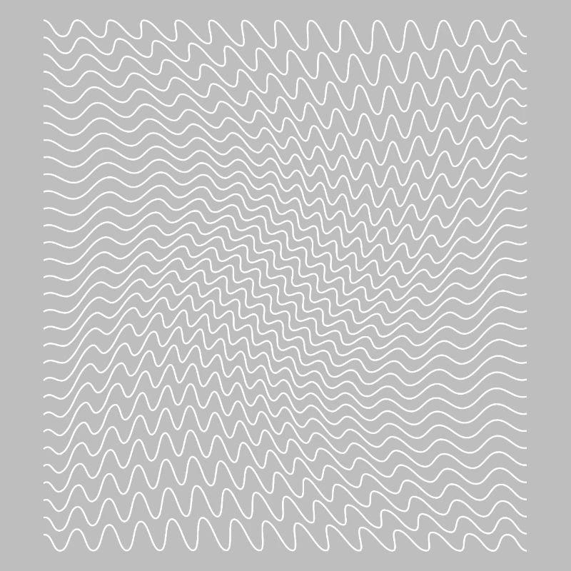 Dynamic Wavy Line Optical Illusion Print