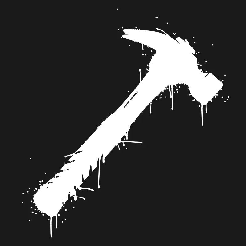 Hammer Tool Graffiti Splatter Vector