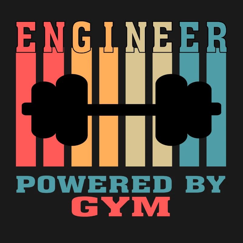 Funny Engineer Powered by Gym Tshirt for Engineers