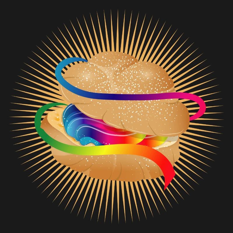 Illustration eines bunt gefüllten Windbeutel
