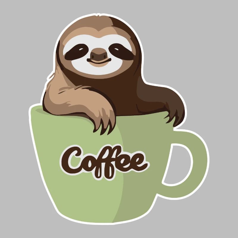 Faultier in einer Kaffeetasse