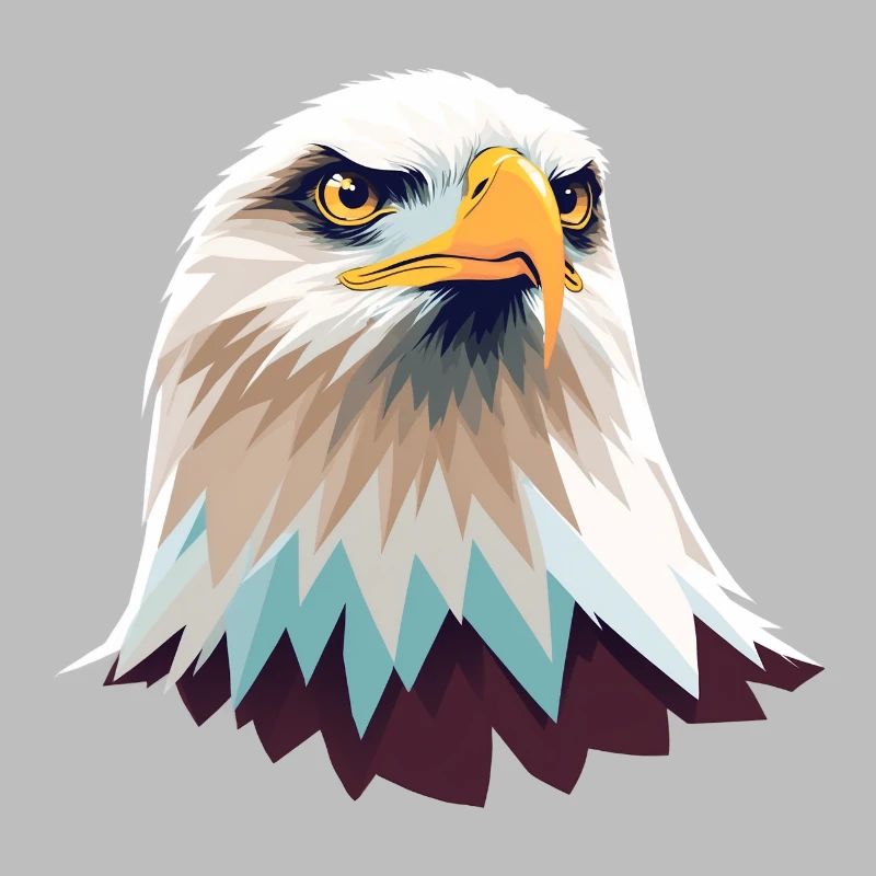 Geometric Eagle Head Illustration