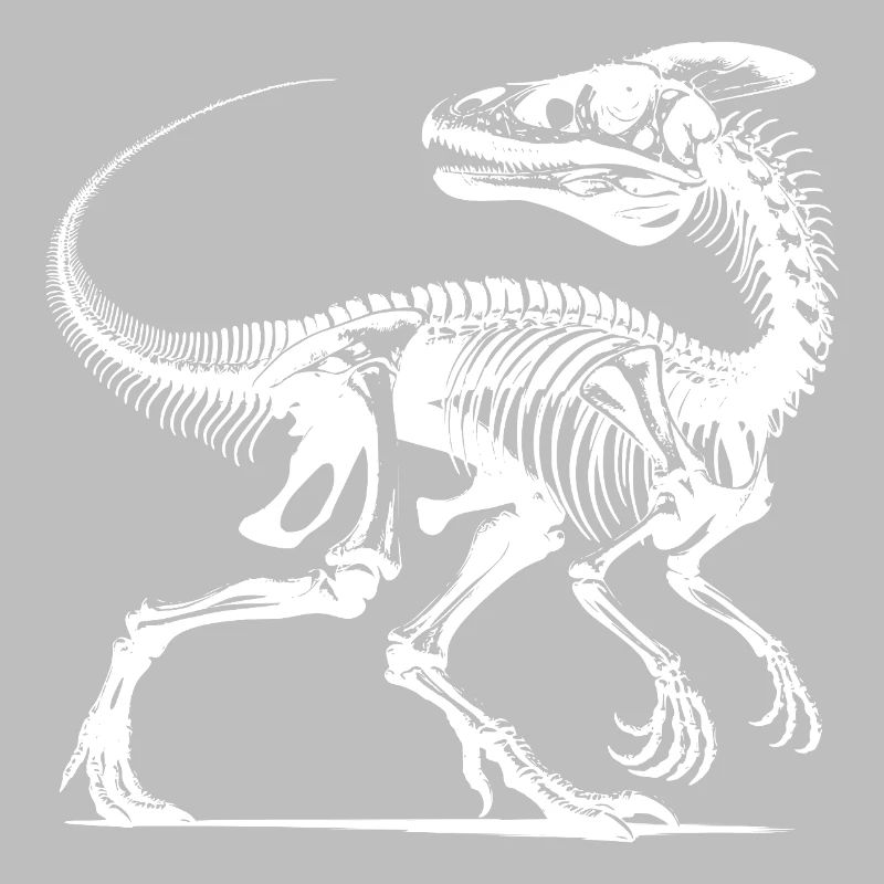 Dinosaur Raptor with Backbone Bones