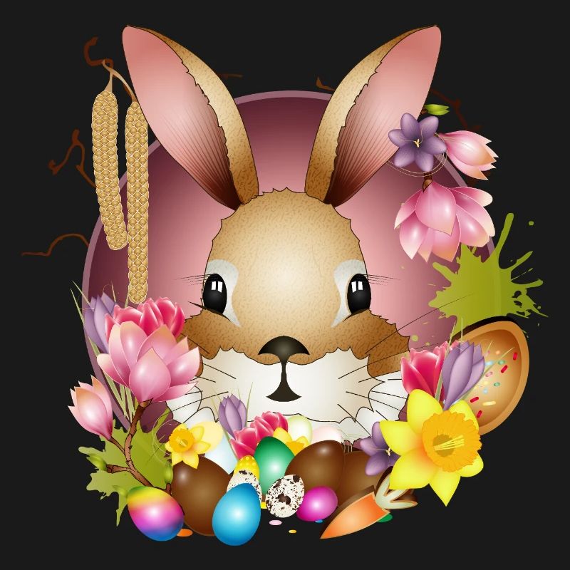 Adorable Easter bunny with Easter decoration