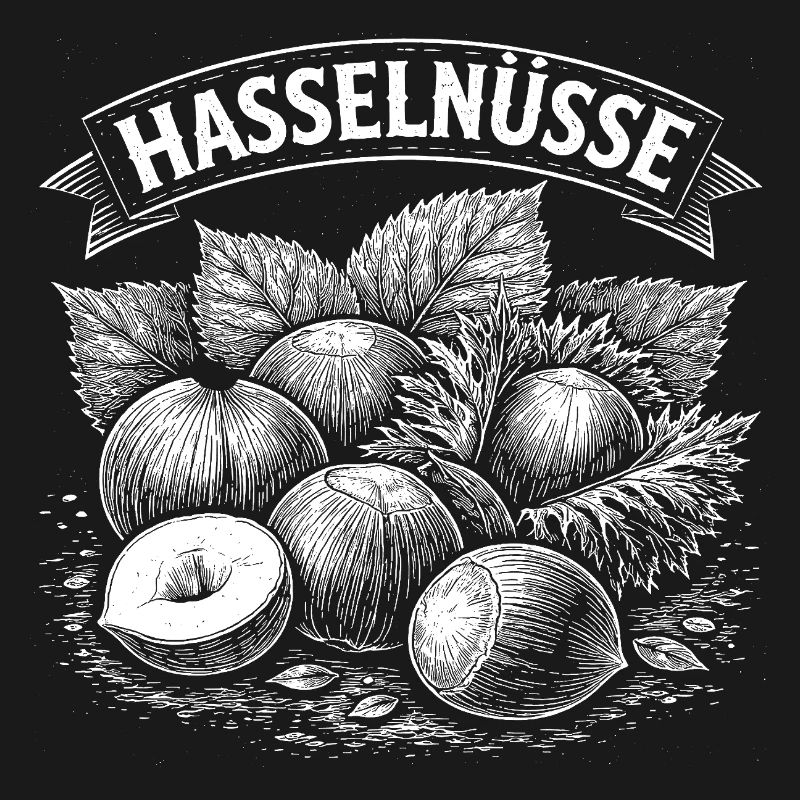 Hazelnuts Banner Illustration
