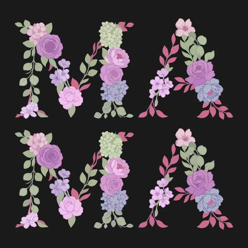 Mama Blumen Floral Schrift Beste Mutter Muttertag