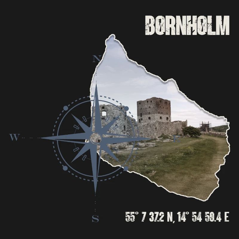 Bornholm Compass Hammershus Coordinates