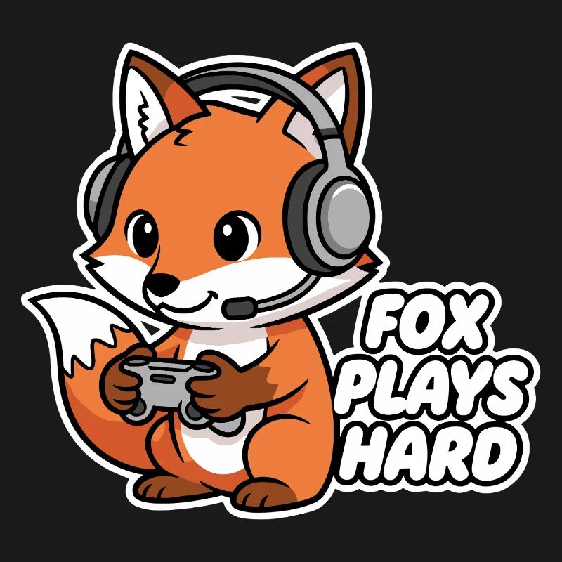 Fuchs mit Headset Spielheld