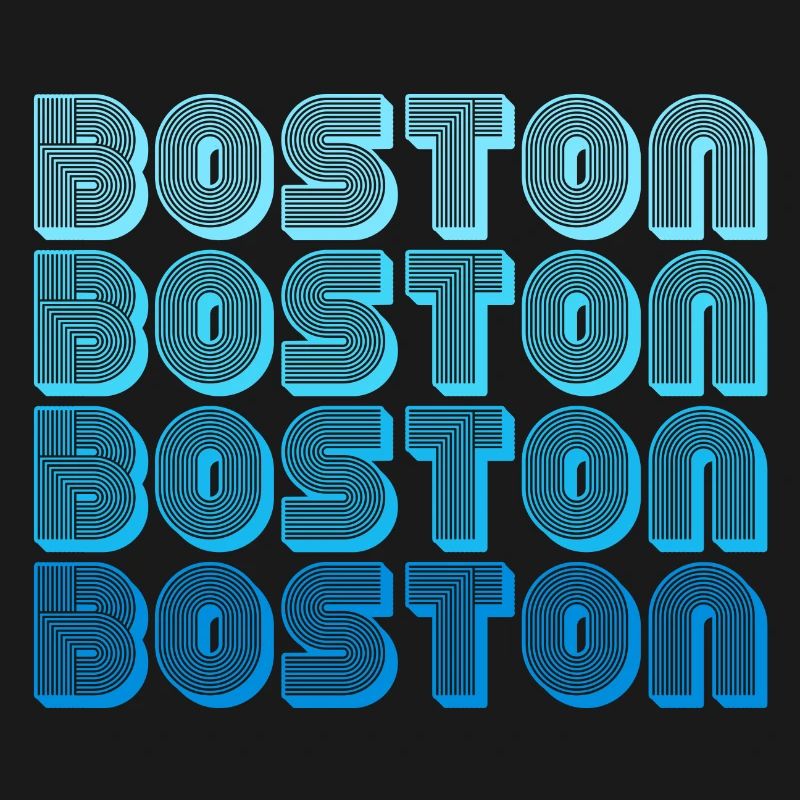 Boston Repeat Pattern Blue Gradient