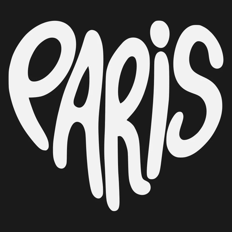 Paris Graffiti-Skript Logo herzförmig