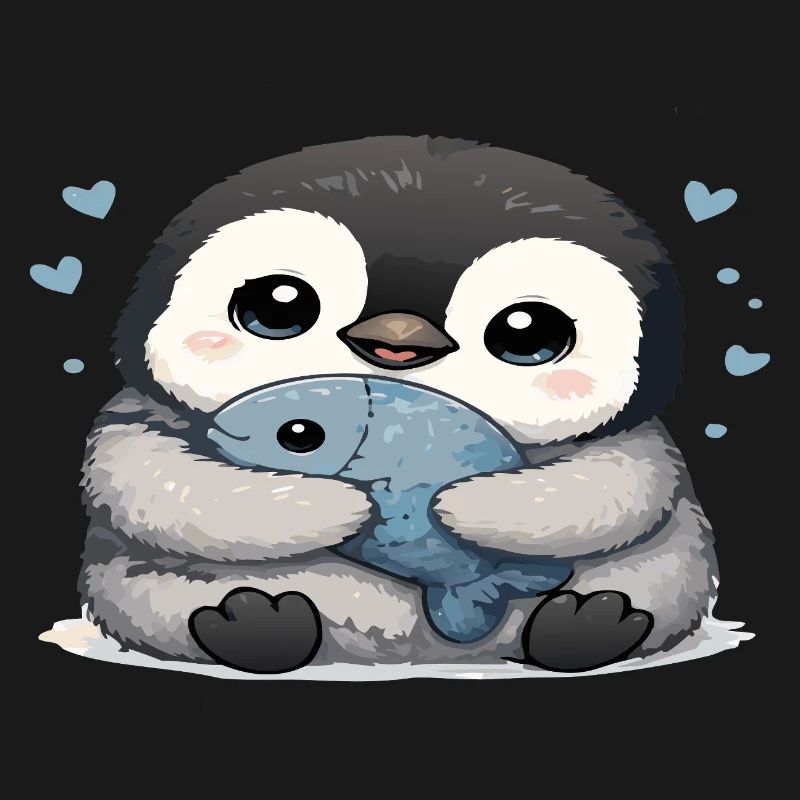 Cuddly Penguin with Fish