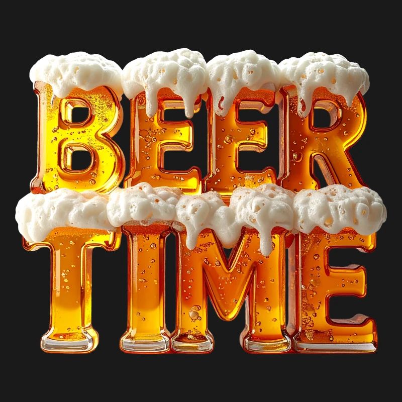 Beer Time – 3D Bierglas-Buchstaben mit Schaum