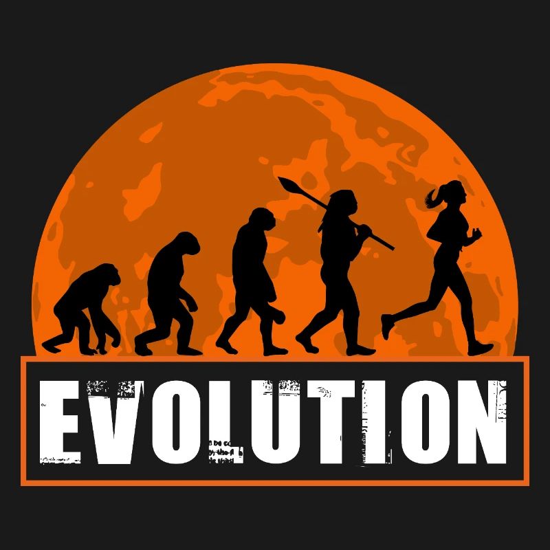Running Evolution Running Girl Marathon Runner