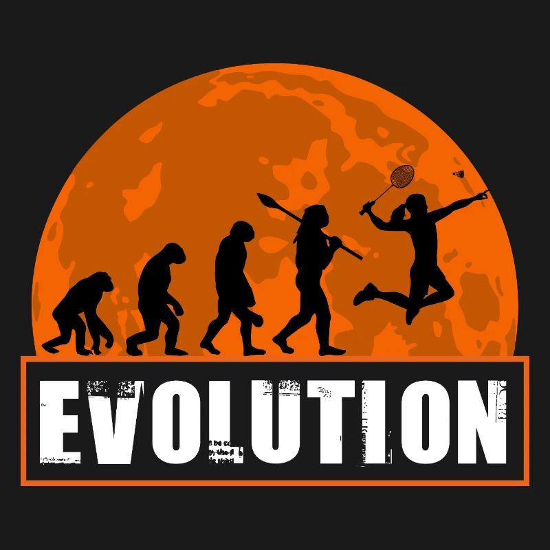 Badminton Evolution Player Retro Moon Sport